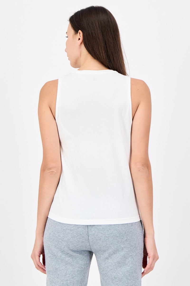 Adidas Women Sportswear Fit Sleeveless Training Tank Top, White - Image 3